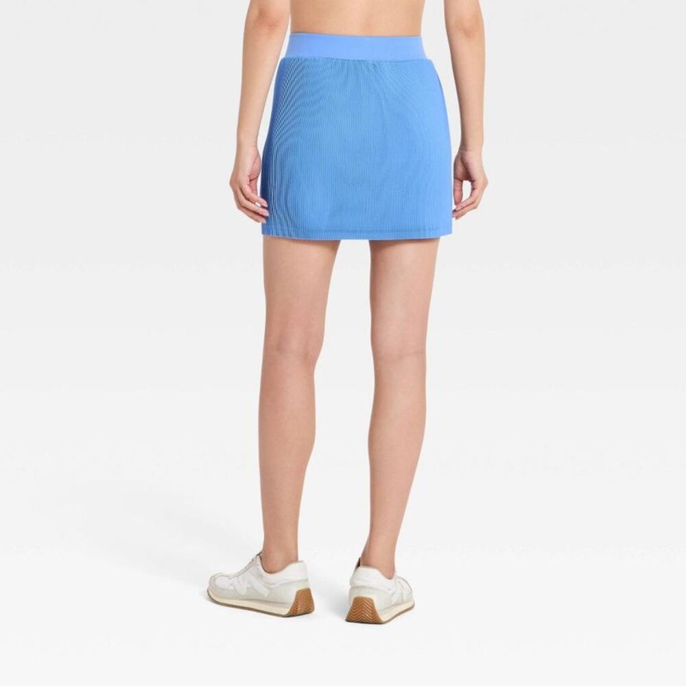 All In Motion - Women's Woven High-Rise Asymetrical Pleated Skort Blue - Picture 2 of 4